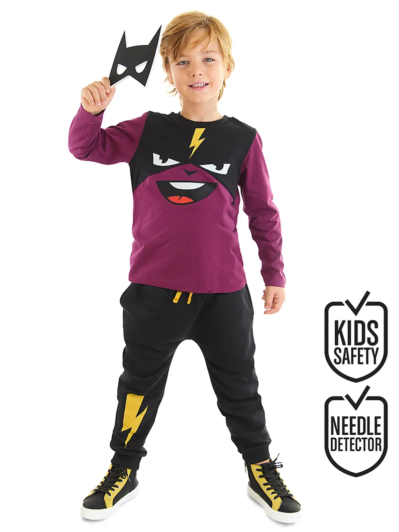 دينوكيدس طقم تي شيرت وبنطلون ولد قناع الرعد